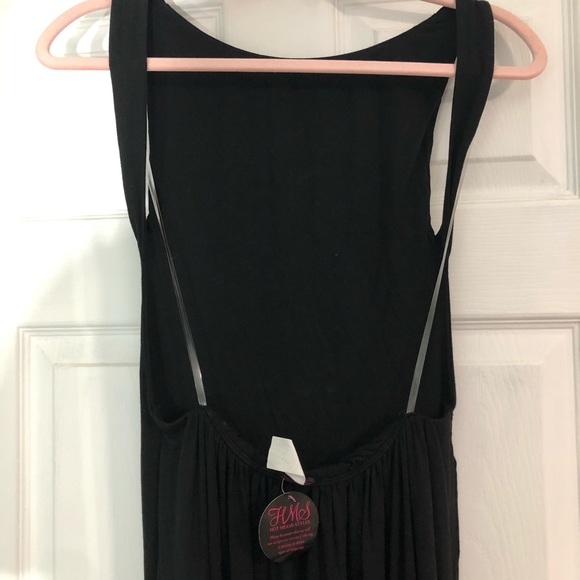 Maxi dress black stretchy material - Picture 3 of 4